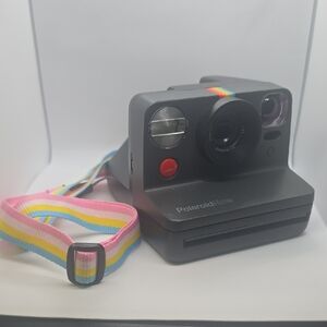 Polaroid Camera - Black with Rainbow Strap